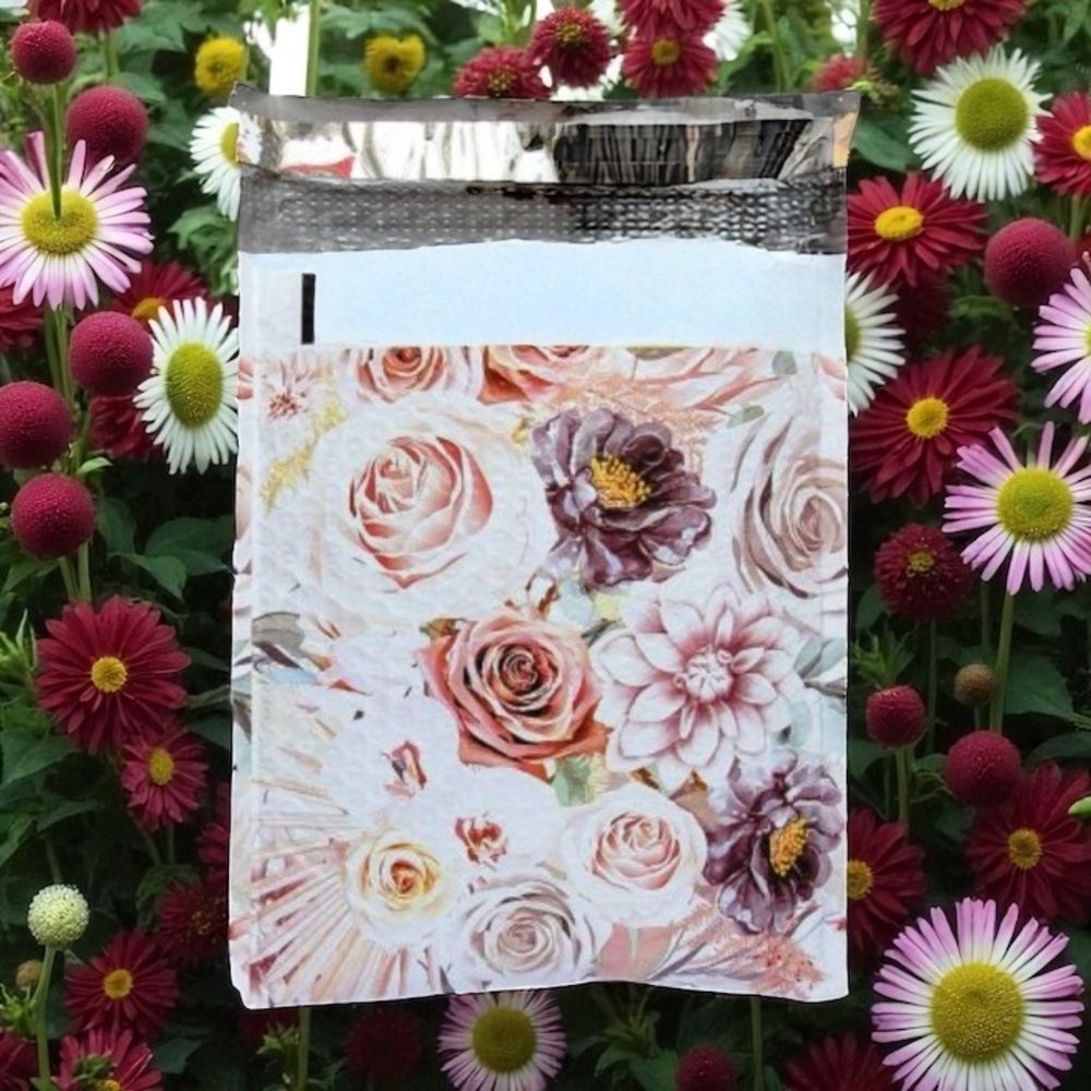 Boho Floral Bubble Mailers 8.5" x 12" Pack of 10 - Picture 3 of 4